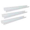 Ver imagem 1 de Kit 3 Prateleira Porta Quadros Retratos Fotos Temperos Livros e Enfeites Cor:Branca