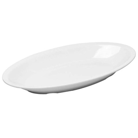 Kit 5 Travessas Melamina Branca 45x24x5cm Wolff Bandeja Forma Oval Mesa Posta Buffet