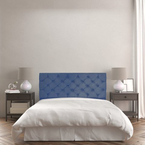 Painel Capitonê Solteiro 90cm Jade Slk Decor Painel Jade Azul Royal