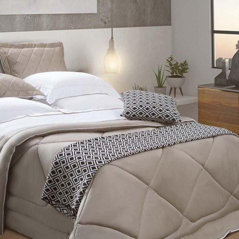 Edredom Casal com Porta-travesseiros 300 Fios Constantine - Marken Fassi Preto