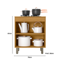 Ver imagem 4 de Balcão para Cooktop Malta 70cm 2 Portas e Prateleira Removel - Freijó/off Acetinado Poliman