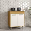 Ver imagem 2 de Balcão para Cooktop Malta 70cm 2 Portas e Prateleira Removel - Freijó/off Acetinado Poliman