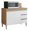 Ver imagem 1 de Balcão Gabinete C/tampo Andreia 100cm Amendoa/bco