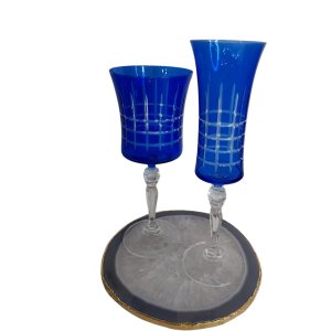 Kit Taça Agua Champanhe Grace Lapidada em Cristal Bohemia