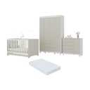 Ver imagem 1 de Quarto de Bebê Completo Berço Americano 3 em 1 Colchão Dengo Multimóveis Mp4600 Branco/off White