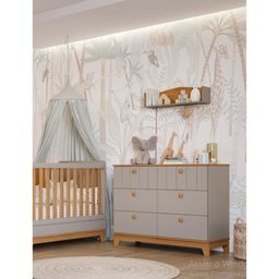 Cômoda Permobili Biscoito com 6 Gavetas e Trocador - Fendi/nature - 2