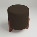 Ver imagem 7 de Puff Decorativo Eloah Redondo Assento Extra para Sala Quarto Suede Pufe com Pés de Madeira