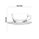 Ver imagem 5 de Jogo 2 Xícarasde Chá com Pires Cristal Transparente Pearl Pérola 180ml Wolff