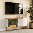 Ver imagem 1 de Rack para Tv até 50 Polegadas Biella com 1 Porta - Nature / Off White