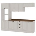 Ver imagem 2 de Cozinha Completa Modulada 5 Módulos Americana Provençal com Pés e Rodapés e Tampo Conecta Branco