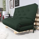 Ver imagem 6 de Sofa Cama Casal Futon Oriental D33 com Madeira Maciça - Verde Militar