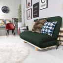 Ver imagem 7 de Sofa Cama Casal Futon Oriental D33 com Madeira Maciça - Verde Militar