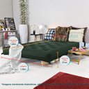 Ver imagem 5 de Sofa Cama Casal Futon Oriental D33 com Madeira Maciça - Verde Militar