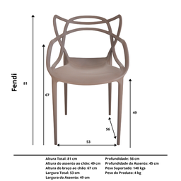 Cadeira Allegra Fendi - Kit com 6 - 4
