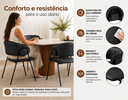 Ver imagem 5 de Cadeira Yara Moderna Courino Preto Estrutura em Aço Carbono