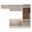 Ver imagem 5 de Cozinha Koya 4 Peças 270x214cm Armários Aéreos Balcão Torre Quente c/ Rodapé Creme 250035