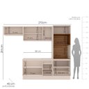 Ver imagem 6 de Cozinha Koya 4 Peças 270x214cm Armários Aéreos Balcão Torre Quente c/ Rodapé Creme 250035