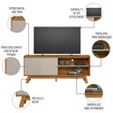 Ver imagem 3 de Rack Bancada de TV 65 Polegadas Arum L06 Nature/Off White - Mpozenato