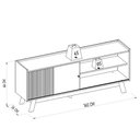 Ver imagem 4 de Rack Bancada de TV 65 Polegadas Arum L06 Nature/Off White - Mpozenato