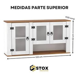 Kit Armário de Cozinha Aéreo e Balcão Madeira Maciça Branco:branco - 4