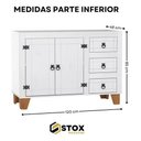 Ver imagem 3 de Kit Armário de Cozinha Aéreo e Balcão Madeira Maciça Branco:branco