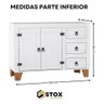 Kit Armário de Cozinha Aéreo e Balcão Madeira Maciça Branco:branco - 3