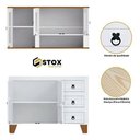 Ver imagem 2 de Kit Armário de Cozinha Aéreo e Balcão Madeira Maciça Branco:branco