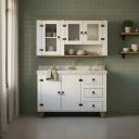 Ver imagem 1 de Kit Armário de Cozinha Aéreo e Balcão Madeira Maciça Branco
