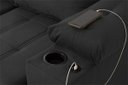 Ver imagem 7 de Sofá Retrátil Reclinável Verona Usb + Porta Copo 2,30m Suede Velut Preto C/ Molas no Assento -