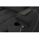 Ver imagem 7 de Sofá Retrátil Reclinável Verona Usb + Porta Copo 2,30m Suede Velut Preto C/ Molas no Assento -