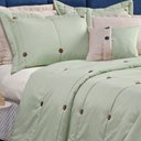 Ver imagem 2 de Cobre Leito Button Queen Bordado 7 Pçs Verde Lilly Home Enxovais