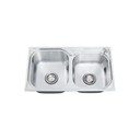 Ver imagem 2 de Cuba Dupla Cozinha Gourmet Pia Completa Aço Inox Prata 68x39 Brinovar
