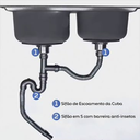 Ver imagem 7 de Cuba Dupla Cozinha Gourmet Pia Completa Aço Inox Prata 68x39 Brinovar