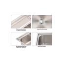 Ver imagem 6 de Cuba Dupla Cozinha Gourmet Pia Completa Aço Inox Prata 68x39 Brinovar