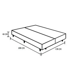 Cama Box Casal 138 Bipartido Bello Box - Tecido Sintético Branco - 2