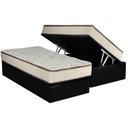 Ver imagem 1 de Cama Box Baú Solteiro: Colchão Molas Luckspuma Bonnel Montreal Spring + Base Crc Courano Black(