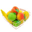 Ver imagem 1 de Kit Cesto Multiuso Porta Frutas Aço Inox Rosé Quadrado Fruteira com Alça 23cm
