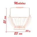Ver imagem 3 de Kit Cesto Multiuso Porta Frutas Aço Inox Rosé Quadrado Fruteira com Alça 23cm