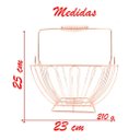 Ver imagem 2 de Kit Cesto Multiuso Porta Frutas Aço Inox Rosé Quadrado Fruteira com Alça 23cm