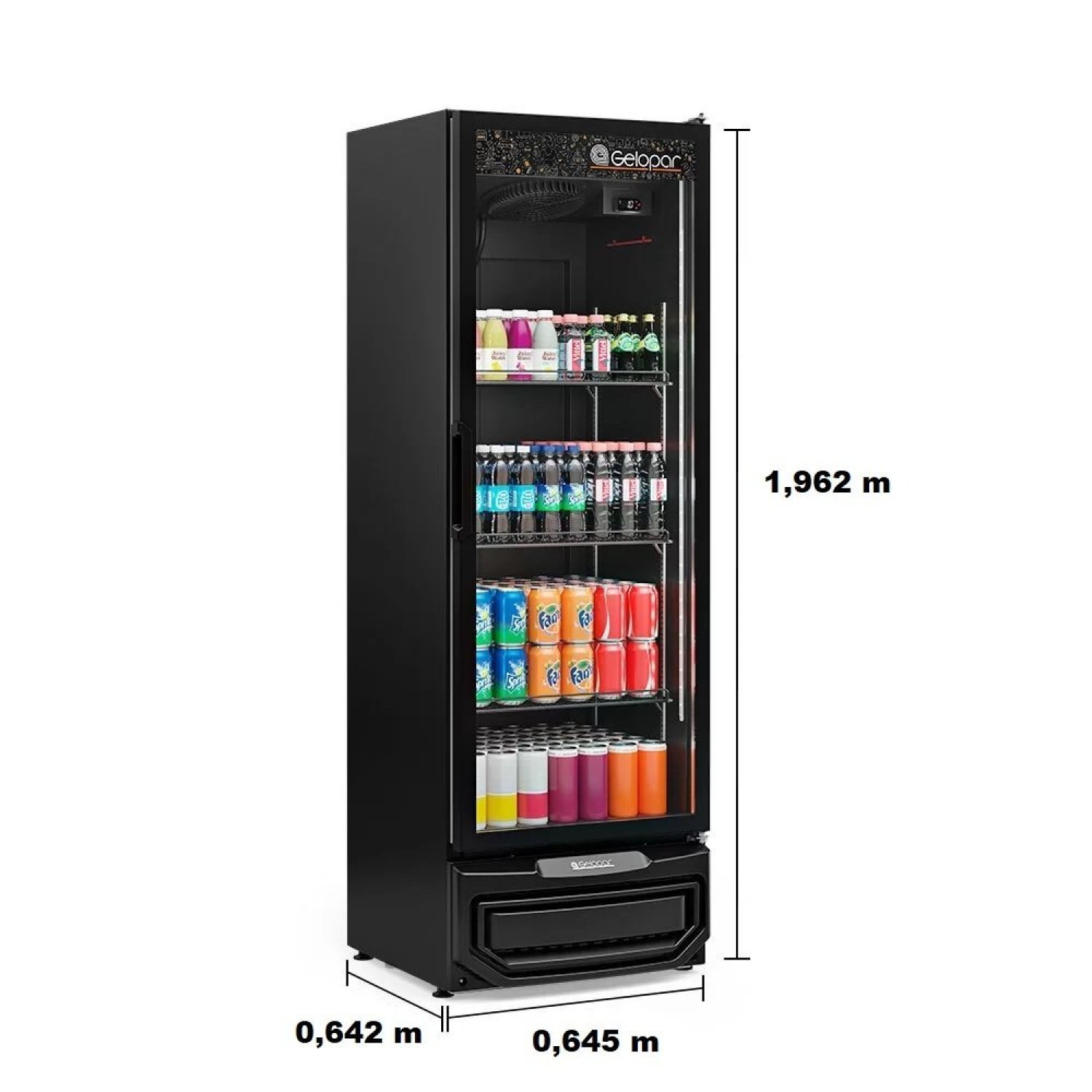 Refrigerador de Bebidas Vertical 446 Litros Porta de Vidro GRV-45 ECO PR Gelopar Preto 220v - 2