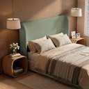 Ver imagem 6 de Cabeceira para Cama Box Queen Size Liah 160cm Bouclê Verde Menta - Abmaza