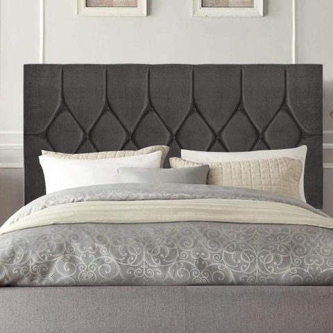 Cabeceira Estofada Cama Box King 195cm Istambul Corino Cinza Escuro- Mabe Magazine