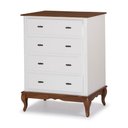 Ver imagem 1 de Cômoda Provençal com 4 Gavetas Pés Luis Xv 60400 Linz Móveis - Laca Branca/imbuia Glazer