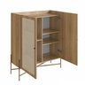 Bar Linha Oslo Mdf Cor Hanover Base Metal Dourado Acabamento Palha Sintética - a Casa Maju - 2