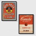 Ver imagem 1 de Kit 2 Quadros Cozinha Vermelho 24x18cm - com vidro:Madeira preta