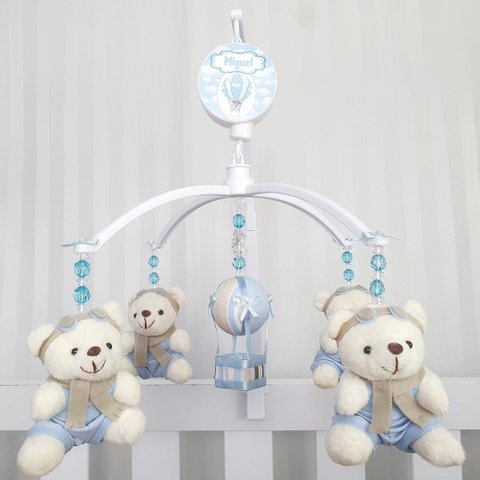 Mobile para Berço Musical Giratório Baloeiro Azul