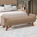 Ver imagem 2 de Puff Recamier Decorativo com Pés em Madeira 195 Cm Itália P05 Bouclê Bege - Lyam Decor