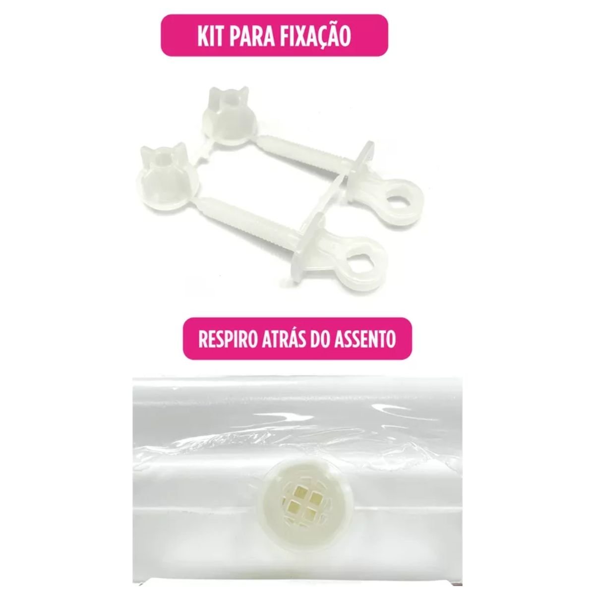 Assento Sanitário Almofadado Oval Cinza Top Premium Atlas - 7