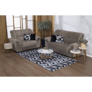 Kit Sala Tapete 2,50 X 1,45 + 4 Capas de Almofada Jacquard Luxo Antiderrapante Estampa Moderna Losan