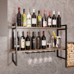 Adega Bar Industrial P/ Bebidas Prateleira Dupla Preta 90cm - 2